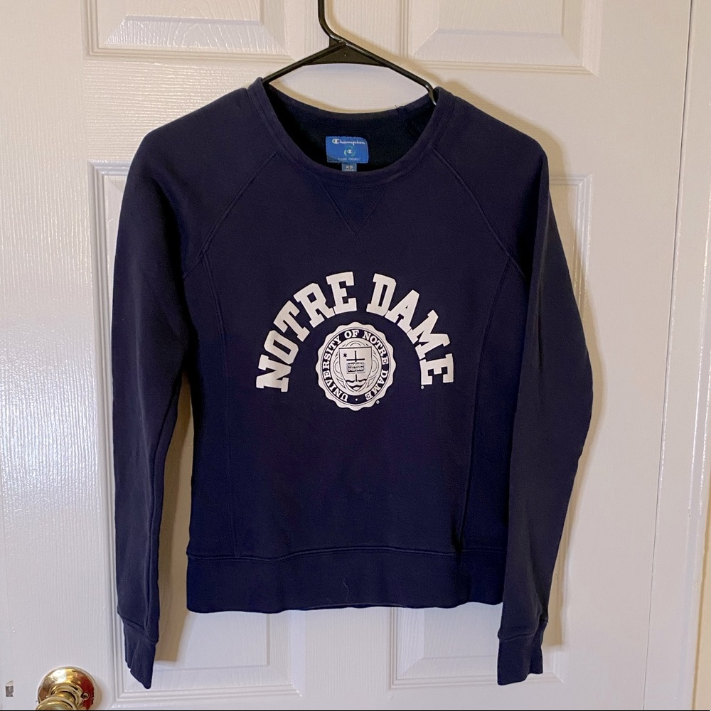 Women’s Champion Navy Blue University of Notre Dame XS Pullover Sweater